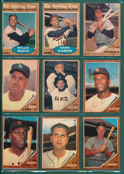 1962 Topps Baseball Complete Set (598 Cards) 