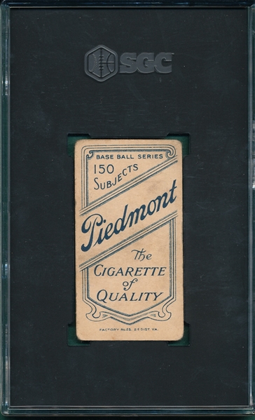 1909-1911 T206 Clarke, Bat, Piedmont Cigarettes SGC 3