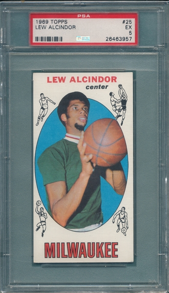 1969 Topps Basketball #25 Lew Alcindor PSA 5 *Rookie*