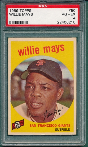 1959 Topps #50 Willie Mays PSA 4