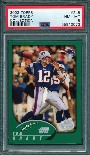 2002 Topps Football #248 Tom Brady PSA 8 *Collection*