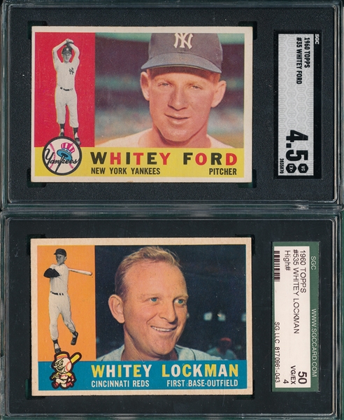 1960 Topps #535 Lockman & #35 Ford, Lot of (2) SGC