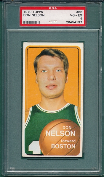 1970 Topps Basketball #7 Bradley, #86 Nelson & #65 Baylor, Lot of (3) PSA