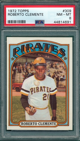 1972 Topps #33 Roberto Clemente PSA 8