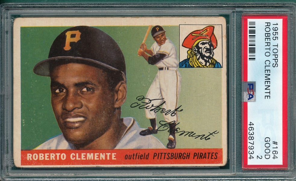 1955 Topps #164 Roberto Clemente PSA 2 *Rookie*