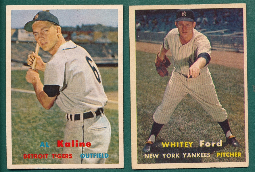 1957 Topps #25 Ford & #125 Kaline, Lot of (2)
