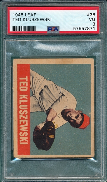 1948 Leaf #38 Ted Kluszewski PSA 3 *Rookie*