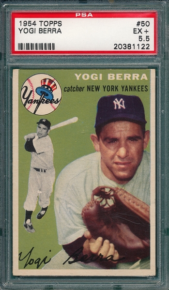 1954 Topps #50 Yogi Berra PSA 5.5