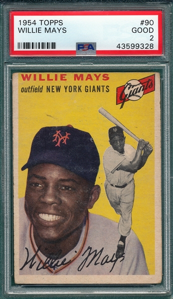1954 Topps #90 Willie Mays PSA 2