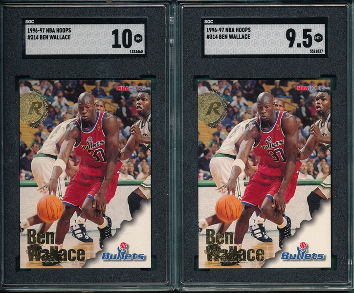 1996-97 NBA Hoops #314 Ben Wallace Lot of (5) W/ SGC 10 *Rookie*