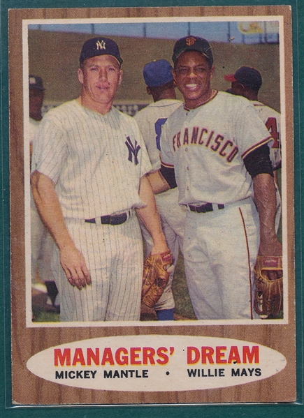 1962 Topps #18 Managers Dream W/ Mays & Mantle