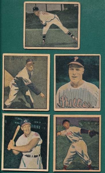 1951 Berk Ross Lot of (19) W/ Lemon, Ashburn & Spahn