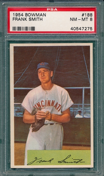 1954 Bowman #188 Frank Smith PSA 8