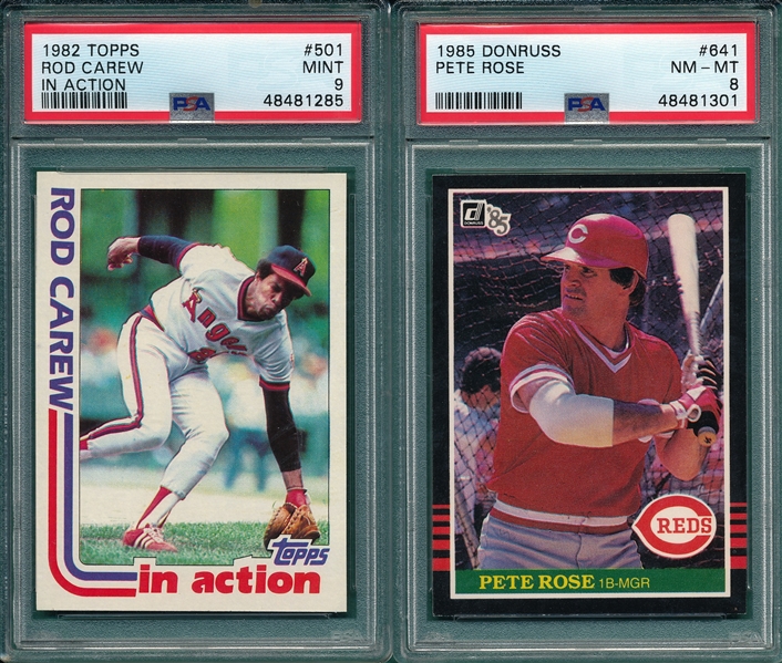 1981-85 PSA Graded Lot of (5) W/ 1981 Topps #347 Baines, Rookie, PSA 8