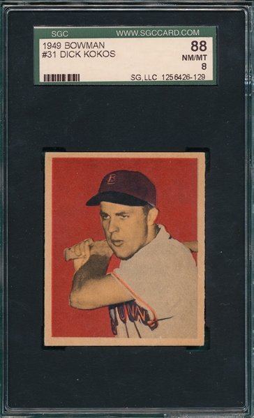1949 Bowman #31 Dick Kokos SGC 88