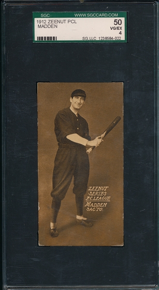 1912 Zeenut Madden, PCL League, SGC 50 