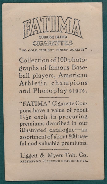 1914 T222 Jimmy Austin Fatima Cigarettes *SP*