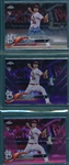 2018 Topps Chrome Purple/Pink Refractor/Auto, Jack Flaherty, Rookie, Lot of (3)