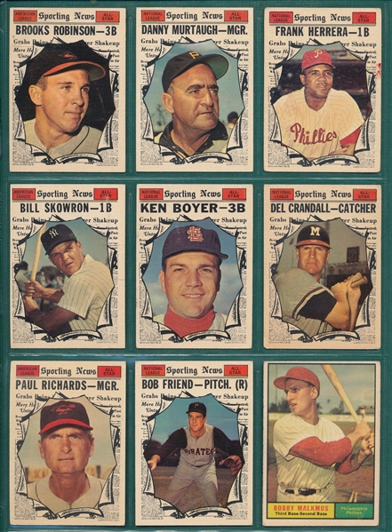1961 Topps Lot of (18) High Numbers W/ #572 Brooks Robinson, AS