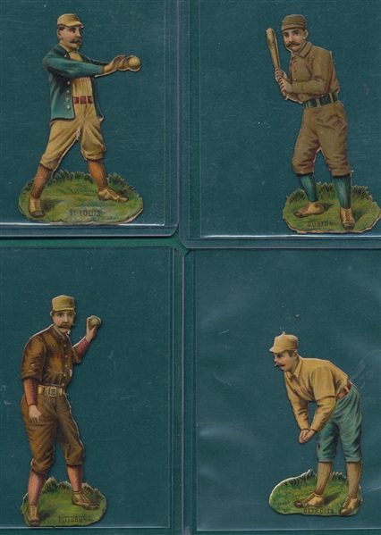 1888 R & S Artistic Baseball Die-Cuts, Lot of (4)