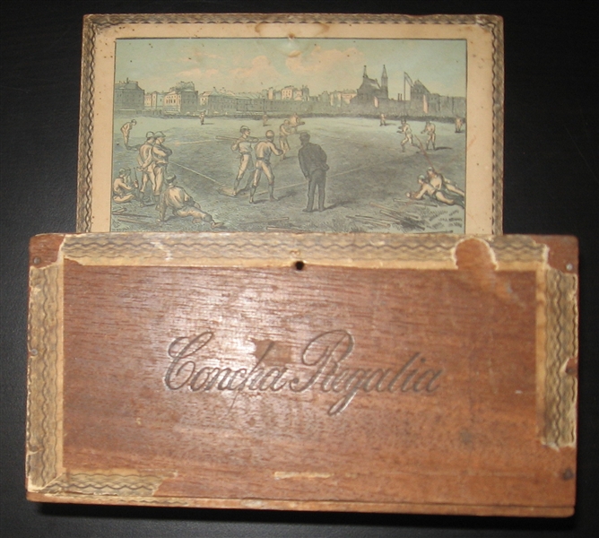 19th Century Baseball Themed Cigar Box