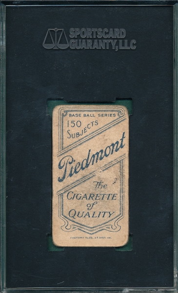 1909-1911 T206 Ty Cobb, Green Portrait, Piedmont Cigarettes SGC 10