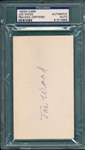 Joe Wood Autographed 3 X 5 Index Card PSA/DNA Authentic