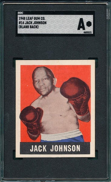 1948 Leaf Boxing #17 Jack Johnson Blank Back SGC Authentic