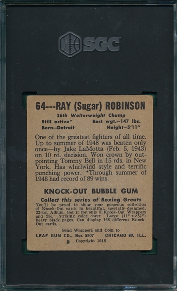 1948 Leaf Boxing #64 Ray Sugar Robinson SGC 3