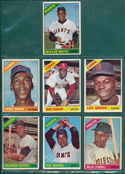 1966 Topps Lot of (7) HOFers W/ Mays