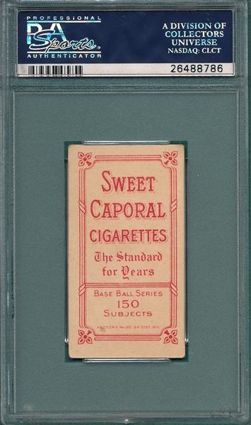 1909-1911 T206 Delehanty, Washington, Sweet Caporal Cigarettes PSA 3.5