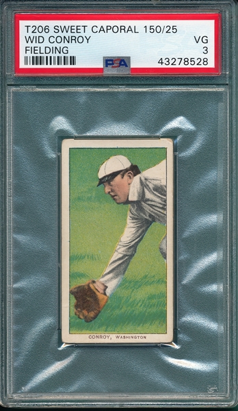 1909-1911 T206 Conroy, Fielding Sweet Caporal Cigarettes PSA 3 *Fact 25*
