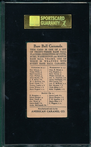 1910 E91-C Robt. Unglaub American Caramel Co. SGC 40
