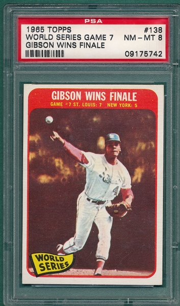 1965 Topps #138 World Series Game 7 W/ Gibson PSA 8