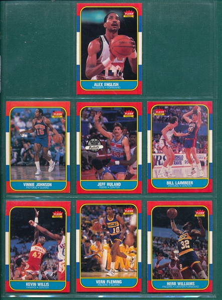 1986 Fleer Basketball Lot of (43) W/ Abdul-Jabbar & Bird