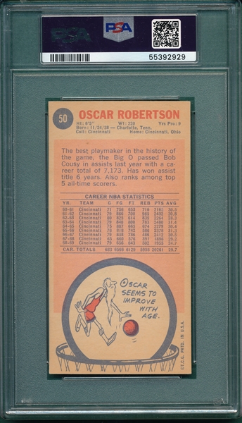 1969 Topps #50 Oscar Robertson PSA 5