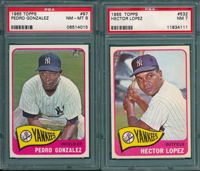 1965 Topps #97 Gonzalez PSA 8 & #532 Lopez PSA 7, Lot of (2) 