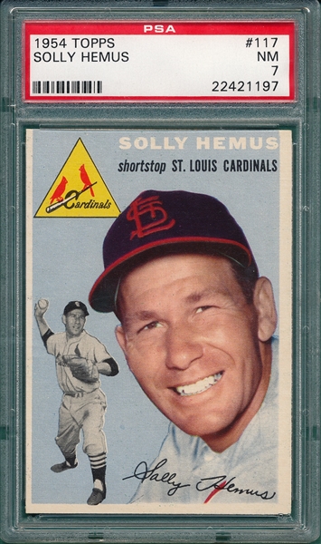 1954 Topps #117 Solly Hemus PSA 7