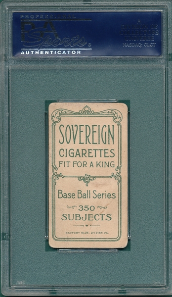 1909-1911 T206 Batch Sovereign Cigarettes PSA 2.5
