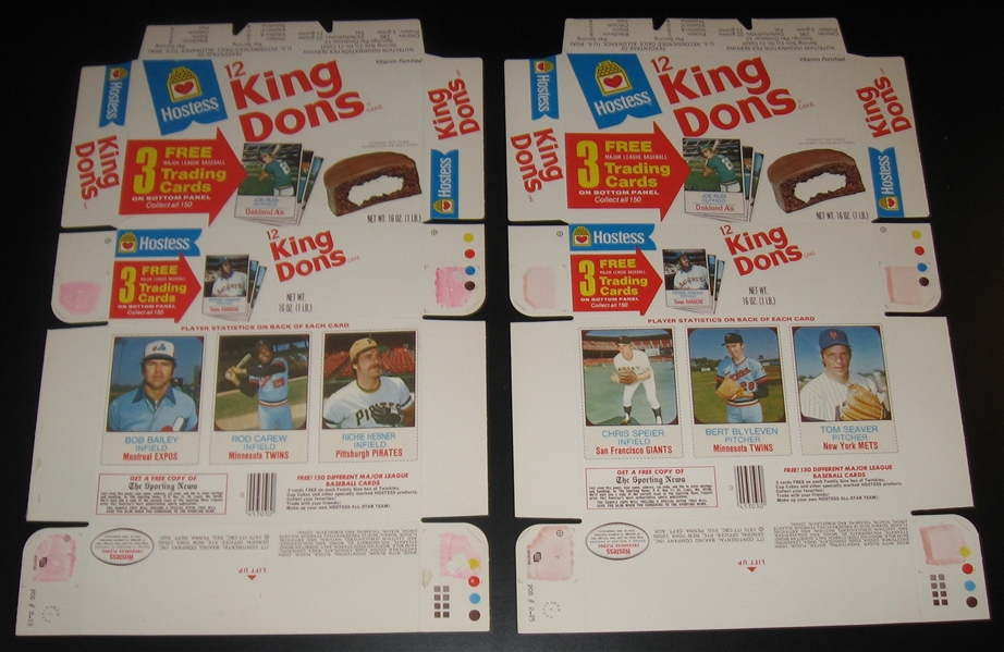 1975 Hostess Complete Boxes Lot of (2) W/ Carew & Seaver
