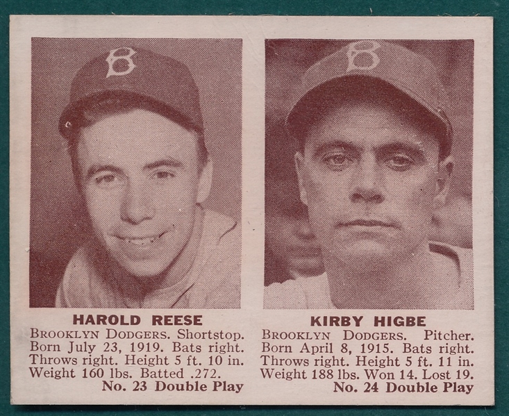 1941 Double Play #23 Pee Wee Reese/#24 Higbe *Rookie*