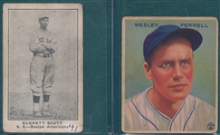 1921 E121-80 Scott & 1933 Goudey #218 W. Ferrell, Lot of (2)