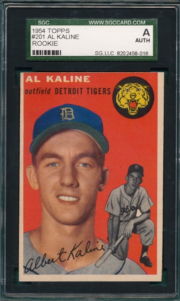 1954 Topps #201 Al Kaline SGC Authentic *Rookie*