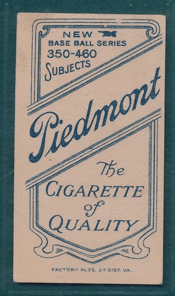 1909-1911 T206 Marquard, Throwing, Piedmont Cigarettes