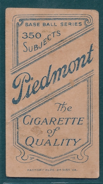 1909-1911 T206 Willis, Batting, Piedmont Cigarettes