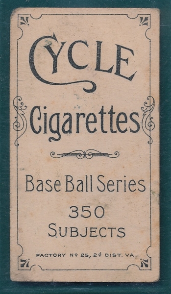 1909-1911 T206 Taylor Cycle Cigarettes 