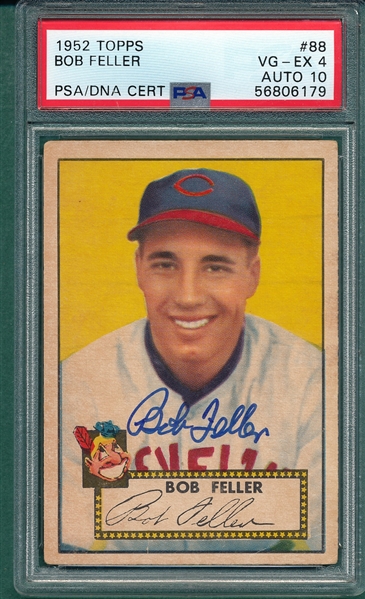 1952 Topps #88 Bob Feller PSA 4/10 PSA/DNA *Autographed*