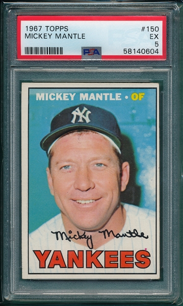 1967 Topps #150 Mickey Mantle PSA 5