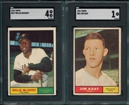 1961 Topps #63 Kaat & #517 McCovey, Lot of (2) SGC