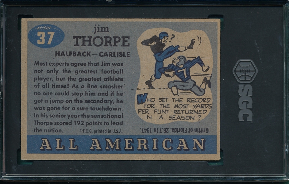 1955 Topps All American #37 Jim Thorpe SGC 4.5